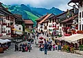 The market place in the centre of Gruyeres, Switzerland. Editorial credit: Haidamac via Shutterstock.com