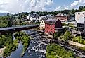 Ammonoosuc River flowing through Littleton, New Hampshire.