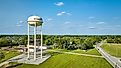 Aerial white water tower for Huntertown Indiana