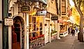 Sidewalk view in Carmel-by-the-Sea, California.
