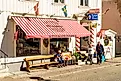 A traditional peppermint stick candy (Polkagris) manufacturer and shop in Gränna, Sweden (Credit: Imfoto via Shutterstock)