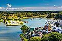 View of Chesapeake City from the Chesapeake City Bridge, Maryland.