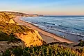 A panoramic view of Crystal Cove State Park beach in Orange County. 