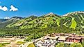 Aerial view of Jackson, Wyoming.
