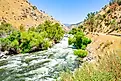 Scenic Kern River in Sequoia National Forest, California. 