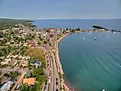 Overlooking the harbor in Grand Marais, Minnesota.