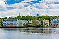 Houses along the Quinnipiac River, in Fair Haven Heights, New Haven