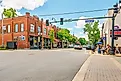  A street corner full of shops and cafes in the historic downtown Main Street district of Franklin, Tennessee. Editorial credit: Kirk Fisher / Shutterstock.com
