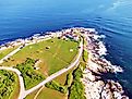 Aerial view of the Beavertail State Park, Rhode Island.