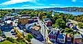 Aerial view of Poughkeepsie, New York.