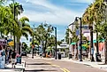 The inviting downtown of Tarpon Springs, Florida.