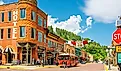The vibrant Main Street in Deadwood, South Dakota.