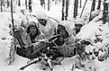 A Finnish Maxim M/09-21 machine gun crew during the Winter War.