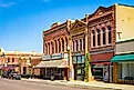 Pipestone Minnesota's historic commercial district and preserved architecture. Editorial credit: Photo Spirit / Shutterstock.com