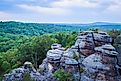 The Garden of Gods in Shawnee National Forest in Illinois.
