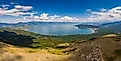 Panoramic aerial view of Ohrid-Prespa Transboundary Biosphere Reserve in National Park Galicica in North Macedonia. Image Credits: marketa1982 via Shutterstock