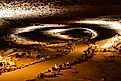 Mammoth Cave illuminated pathway. 