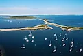 Cuttyhunk harbor, looking toward Martha's Vineyard, Massachusetts.
