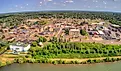 Aerial View of the Small Town of Ashland, Wisconsin on the Shore of Lake Superior