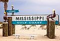 Mississippi Gulf Coast sign in Biloxi, Mississippi.
