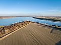 confluence of the Mississippi and Ohio Rivers below Cairo, IL