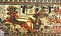 Tutankhamun charging enemies on his chariot, 18th dynasty.