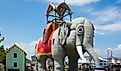 Margate, New Jersey, USA. Lucy the Elephant. Lucy was a hotel at turn of the last century. Example of Duck architecture.
