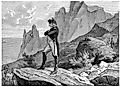 Napoleon at St. Helena, vintage engraved illustration. History of France 1885.