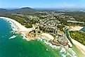 Aerial view over South West Rocks, New South Wales, Australia.