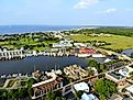 The aerial view of the beach town of Lewes, Delaware. Image credit: Khairil Azhar Junos / Shutterstock.com.