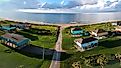 Beach houses in Galveston, Bolivar Peninsula.
