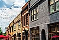 Traditional houses at Brevard Court in Uptown Charlotte, North Carolina.