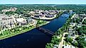 The Chippewa River flowing through Eau Claire, Wisconsin.