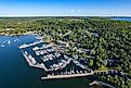 Aerial view of Fish Creek, Wisconsin.