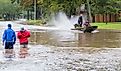 Heavy rains from Hurricane Harvey caused floods in many areas around Houston. Image credit michelmond via Shutterstock.