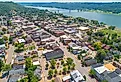 Aerial view of Madison, Indiana.