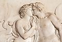 Ancient sculpture with kissing couple. Image credit Paolo Gallo via Shutterstock