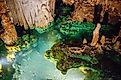 Blue Cave Water at Luray Caverns in Northern Virginia,