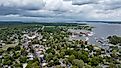 Aerial view of Saint Michaels, Maryland.