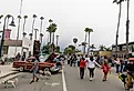 Rods and Roses classic holiday car show in Carpinteria, California. Image credit L Paul Mann via Shutterstock.
