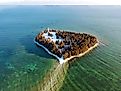 View of Cana Island in Door County during the winter.