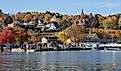 Cityscape view of Bayfield Wisconsin, as seen from the shores of Lake Superior.