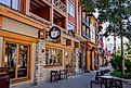 A cafe in The Village, a shopping area in the town of Mammoth Lakes, California. Editorial credit: bluestork / Shutterstock.com