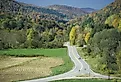 An open road on scenic Route 100 near Stockbridge, Vermont
