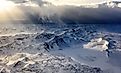 Aerial view of Iceland's southwestern mountain range formed by the Mid-Atlantic Ridge (Reykjanes Ridge), facing southeast over the sea. By Bar Harel, CC BY-SA 4.0, https://commons.wikimedia.org/w/index.php?curid=69960952