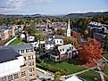 A photo of the campus of Dartmouth College in Hanover, New Hampshire, taken from the tower of Baker tower. Editorial credit: Kane5187 via Wikimiedia Commons