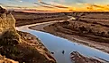 The Little Missouri River cuts through Theodore Roosevelt National Park, North Dakota.