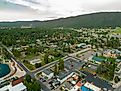 Aerial drone photo town of Woodland Park, Colorado
