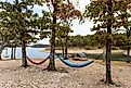  A campground along Broken Bow Lake near Broken Bow, Oklahoma