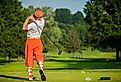 A golfer plays at Hillcrest Country Club in Boise, Idaho.